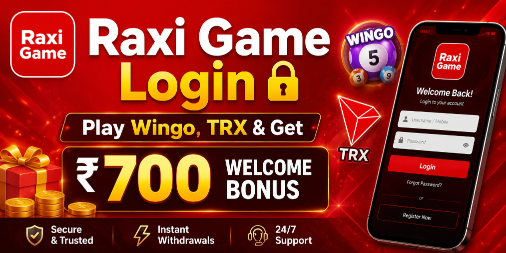 Raxi Game Login - Play Wingo, TRX & Get ₹700 Welcome Bonus